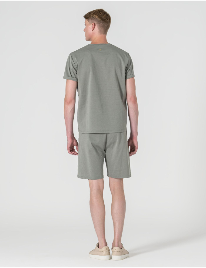 T-SHIRT RELAXED DE ALGODÃO E POLIAMIDA VERDE PASTEL