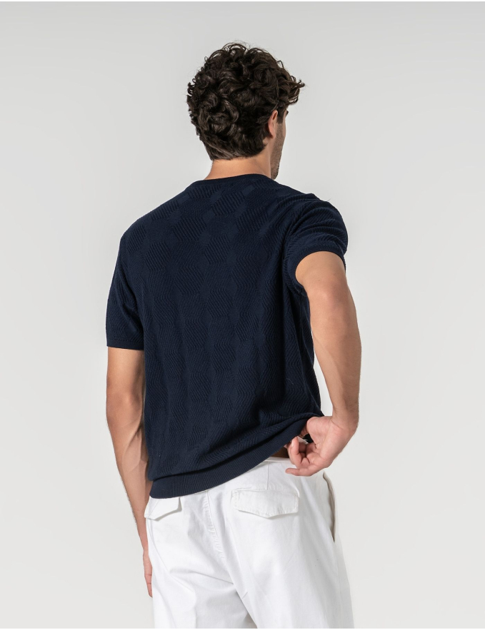 T-SHIRT TEXTURADA AZUL 