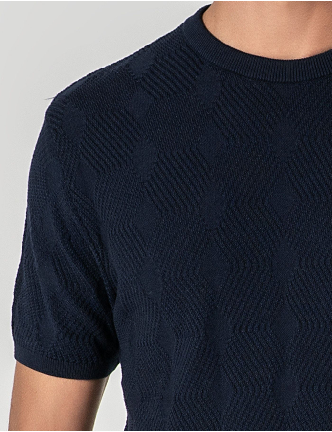 T-SHIRT TEXTURADA AZUL 