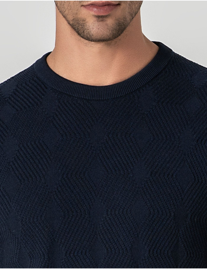 T-SHIRT TEXTURADA AZUL 