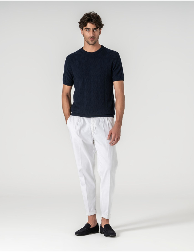 T-SHIRT TEXTURADA AZUL 