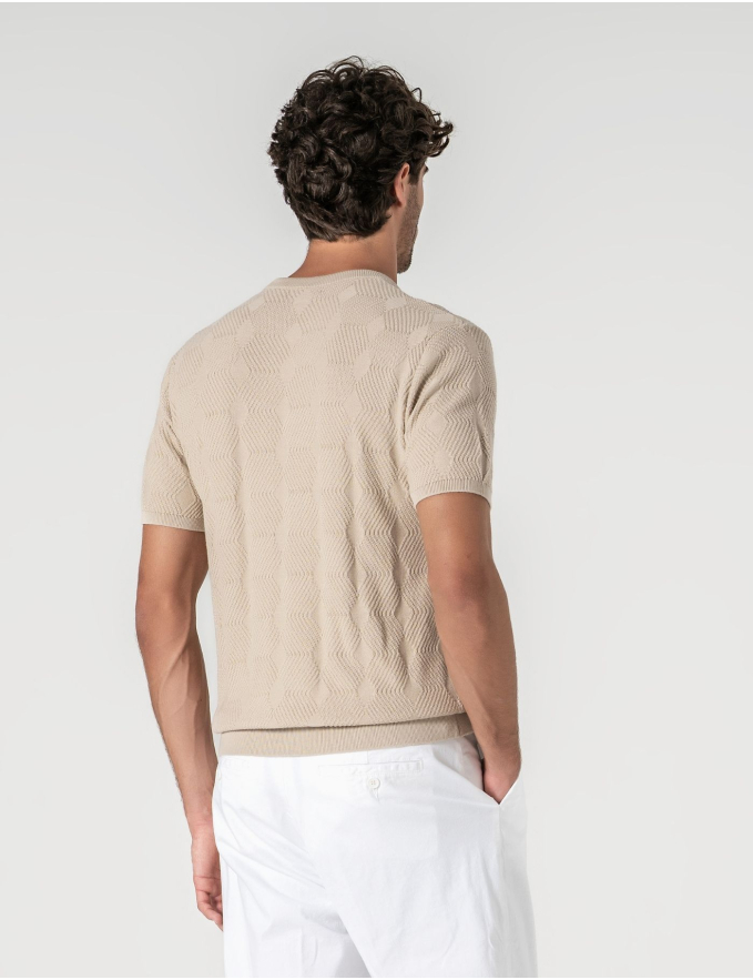 T-SHIRT TEXTURADA CREME