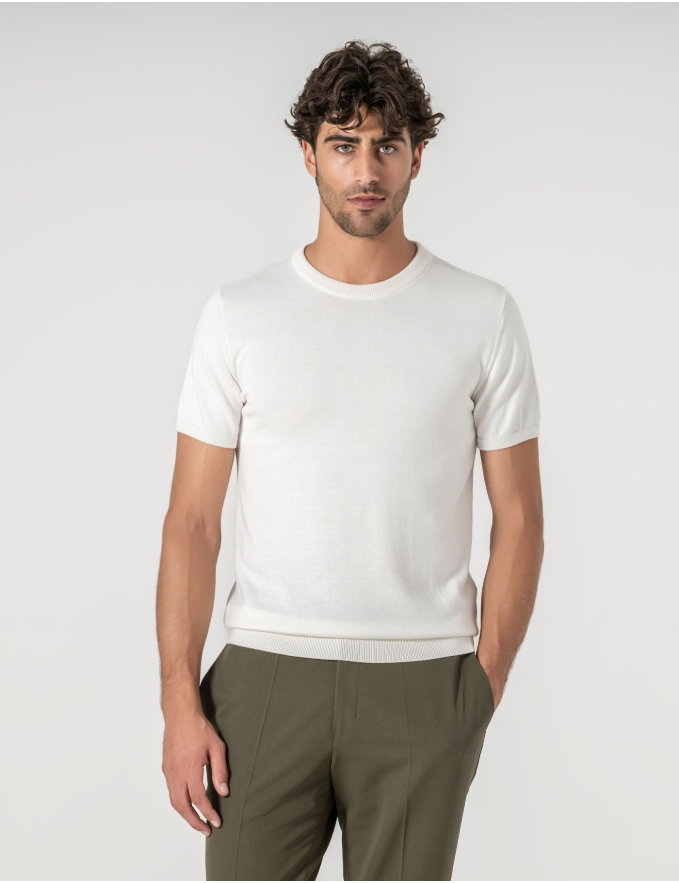 T-SHIRT TRICOT BRANCA