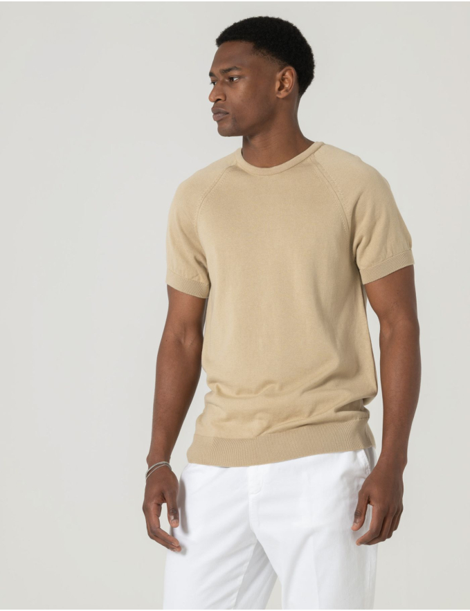 T-SHIRT TRICOT CREME