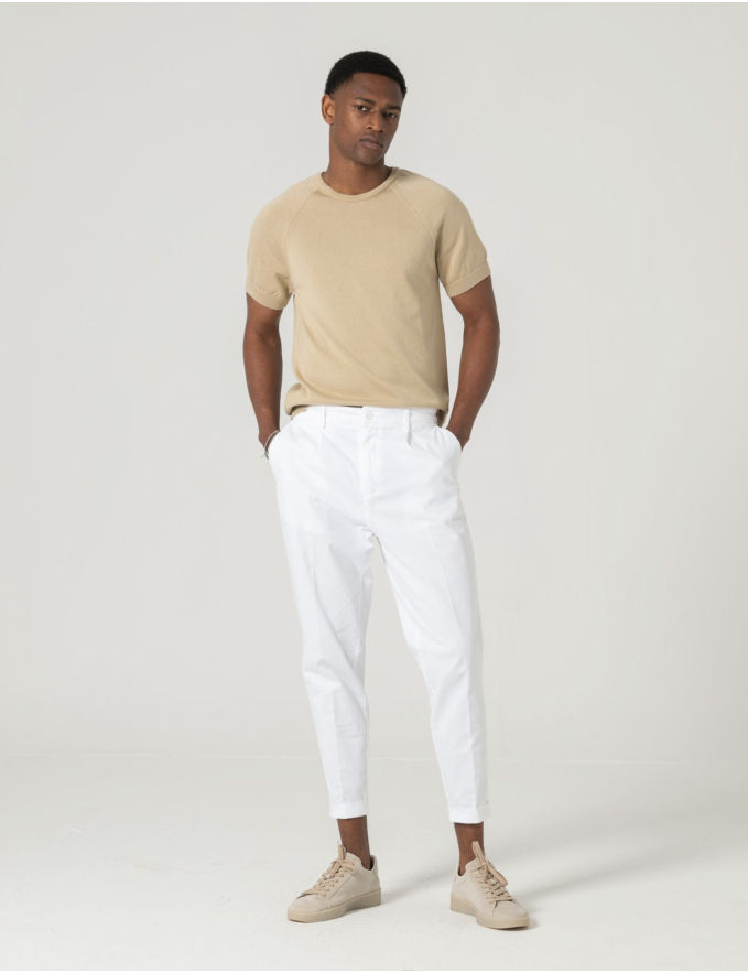 T-SHIRT TRICOT CREME