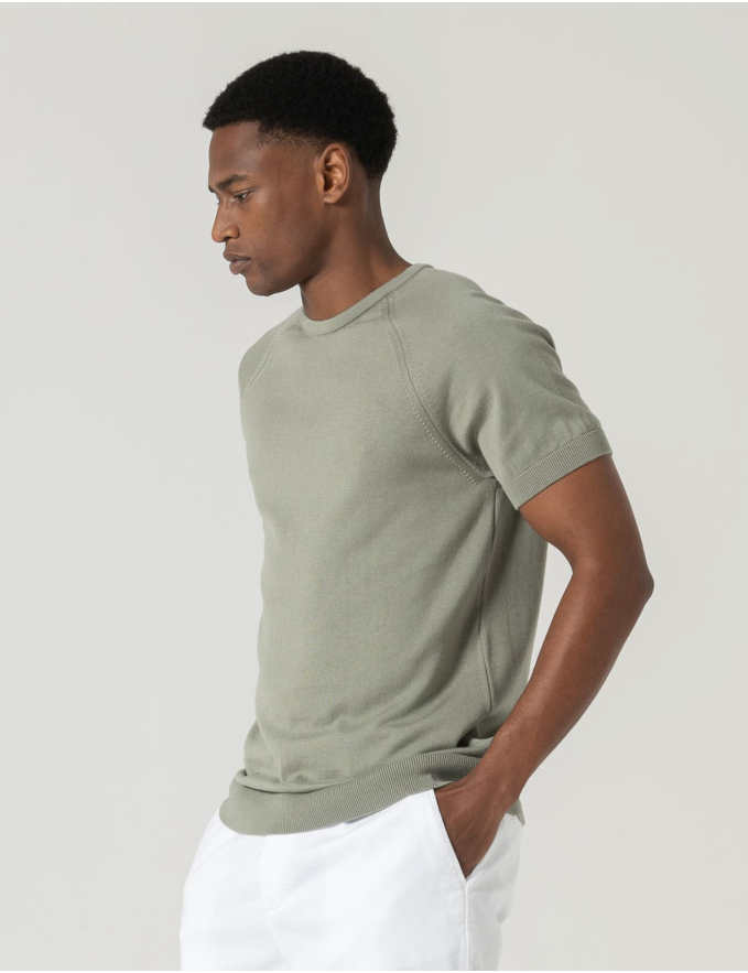 T-SHIRT TRICOT PISTÁCIO
