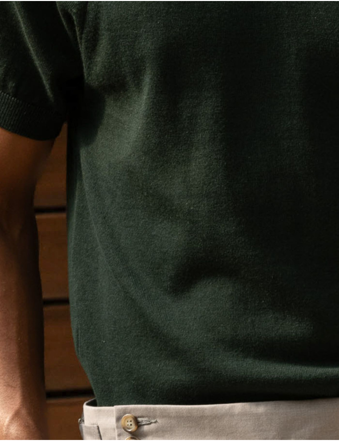 T-SHIRT TRICOT VERDE ESCURO