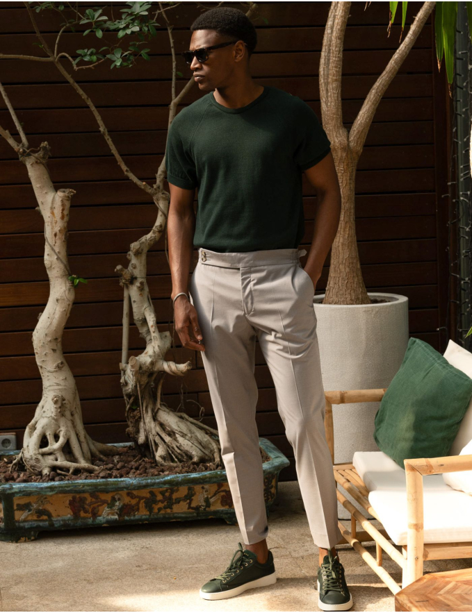 T-SHIRT TRICOT VERDE ESCURO