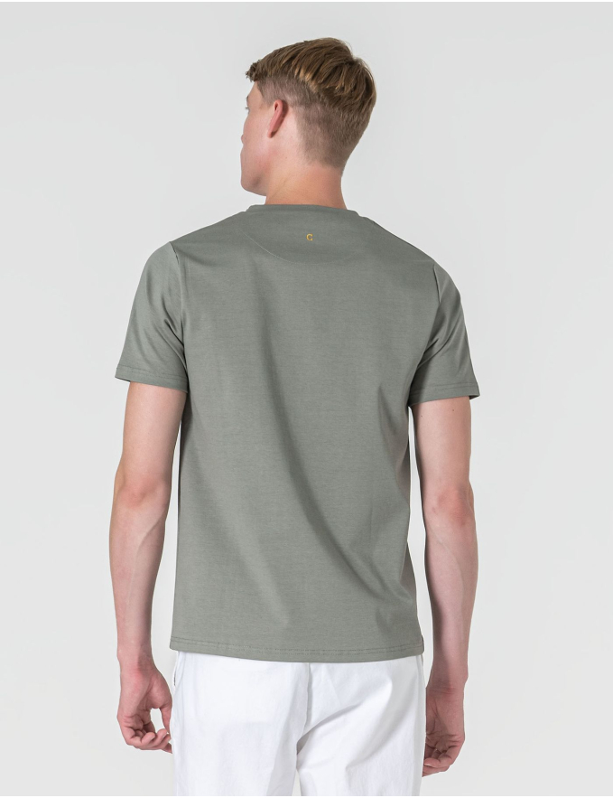 T-SHIRT DE ALGODÃO E POLIAMIDA VERDE PASTEL