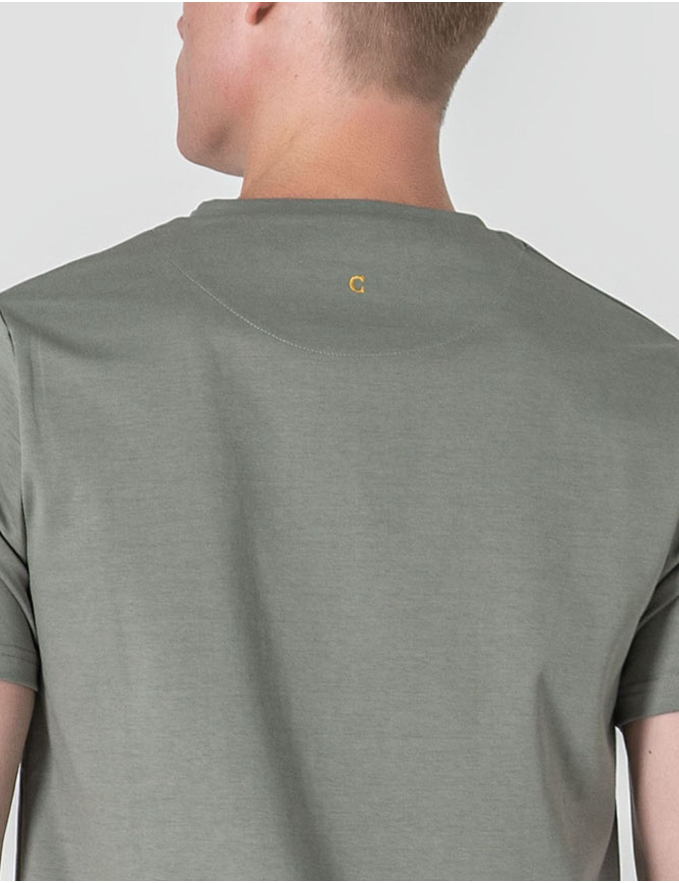 T-SHIRT DE ALGODÃO E POLIAMIDA VERDE PASTEL