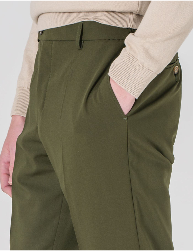 CALÇA DE ALFAIATARIA VERDE KAKI