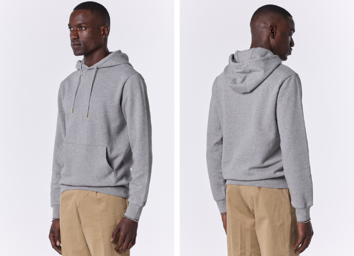 HOODIE DE ALGODÃO CINZA MESCLA HOODIE DE ALGODÃO CINZA MESCLA