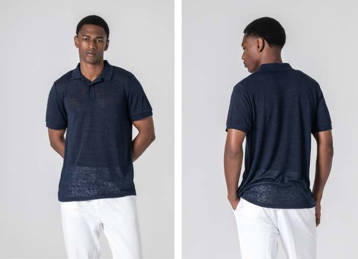 POLO DE LINHO SLIM FIT AZUL POLO DE LINHO SLIM FIT AZUL